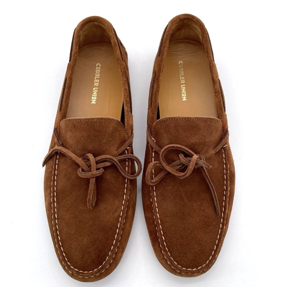 Cobbler Union 7417 Brown Suede Tie Driving Loafers Size 9.5 - Picture 2 of 6